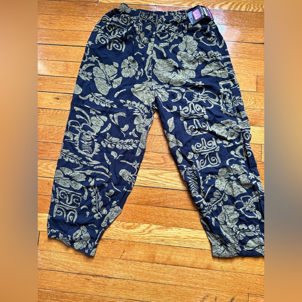 Flower print boho pants